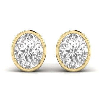 Buy 3 Carats Oval Shape Diamond Stud Earring from Ivana Jewels Best lab grown diamond jewellery brand