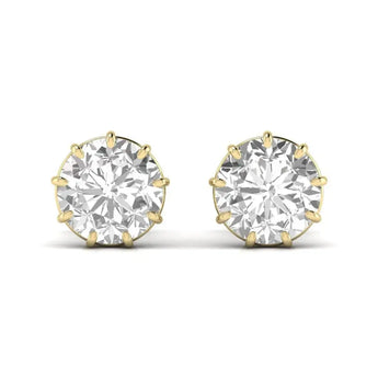 Buy 9 Prongs Setting Solitaire Diamond Stud Earring from Ivana Jewels Best lab grown diamond jewellery brand