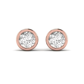 Buy 3 Carat Bezel Setting Diamond Stud Earring from Ivana Jewels Best lab grown diamond jewellery brand