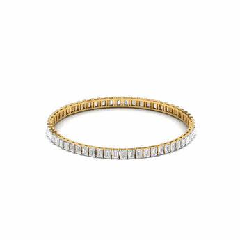 Buy Emerald Cut Diamond Bangle Online from Ivana Jewels Best lab grown diamond jewellery brand
