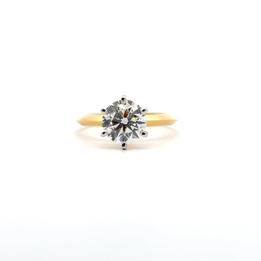 2.01 Carat Round Cut Solitaire Diamond Ring