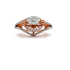 Round Cut Diamonds Cluster With Halo Setting Rose Gold Ring