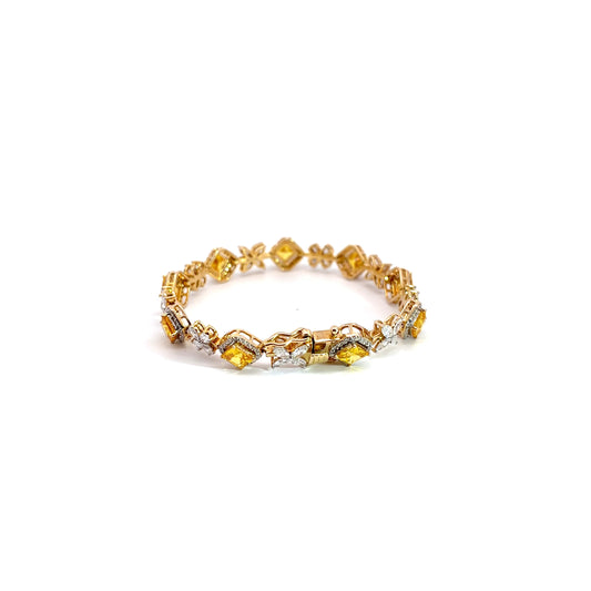 Square Cut Citrine Bracelet