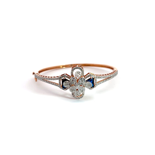 Octagon Blue Gemstone Diamond Bangle