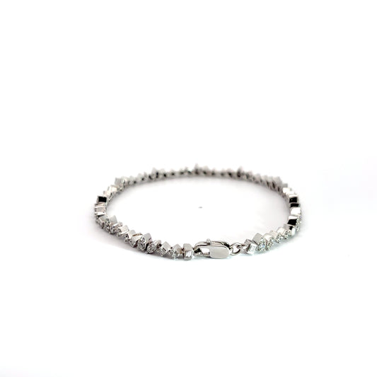 Baguette & Round Cut Diamonds Delicate & Feminine Bracelet