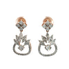 Rose Gold Diamond Leaf Drop Earrings