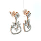 Rose Gold Diamond Leaf Drop Earrings