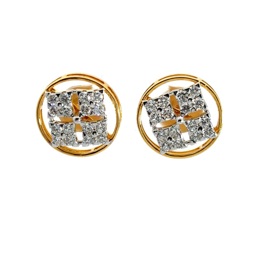 Round cut Diamonds Studded Earrings