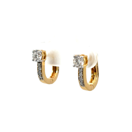 Diamond Stud and Pave Hoop Earrings