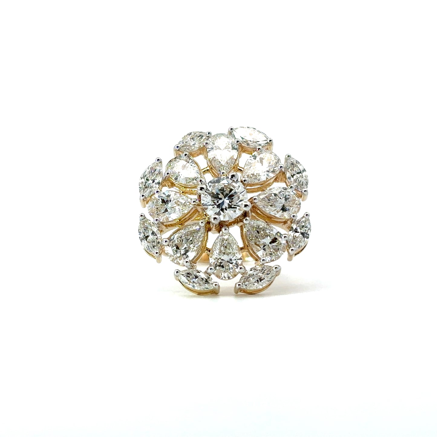 Round & Fancy Cut Diamonds Blossoming Beauty Ring