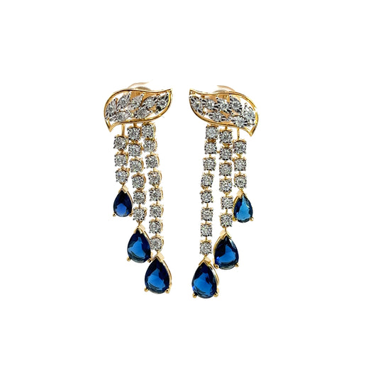 Round Cut Diamonds Leaf Dazzlers Earrings