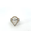 Pear-Shaped Diamond Engagement Ring with Halo and Split Shank Design