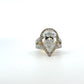 Pear-Shaped Diamond Engagement Ring with Halo and Split Shank Design