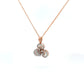 Crystal-Encrusted Clover Pendant Necklace in Rose Gold