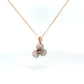 Crystal-Encrusted Clover Pendant Necklace in Rose Gold