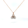 Crystal-Encrusted Clover Pendant Necklace in Rose Gold