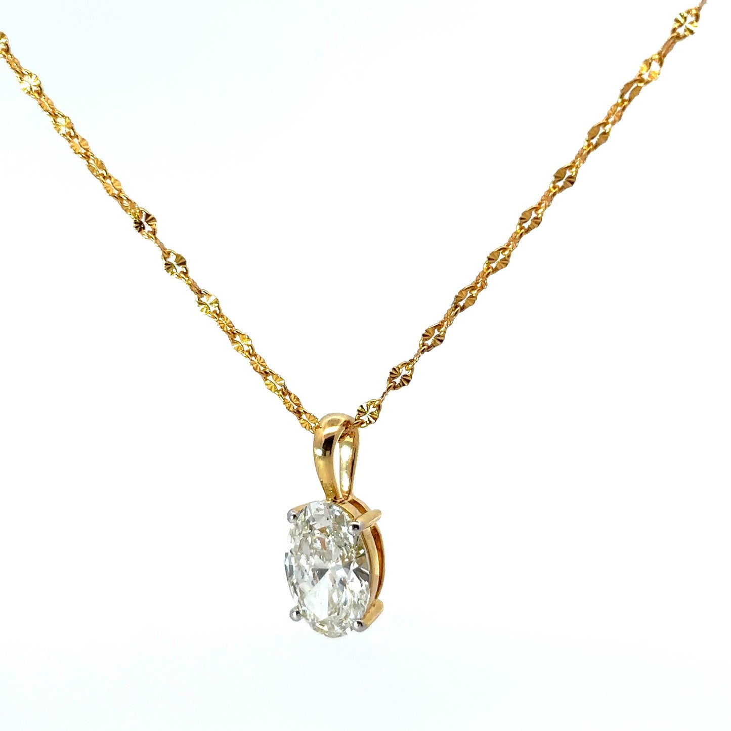 Oval-Cut Lab-Grown Diamond Solitaire Pendant in  Gold