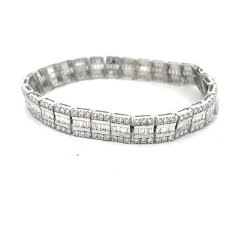 Classic Baguette and Round Diamond Tennis Bracelet – lab grown diamond jewellery by Ivana Jewels (view 1)