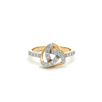 Intertwined Knot Diamond Ring with Pavé Accents