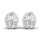 3 Carats Each Oval Shape Solitaire Diamond Bezel Setting Studs Earring