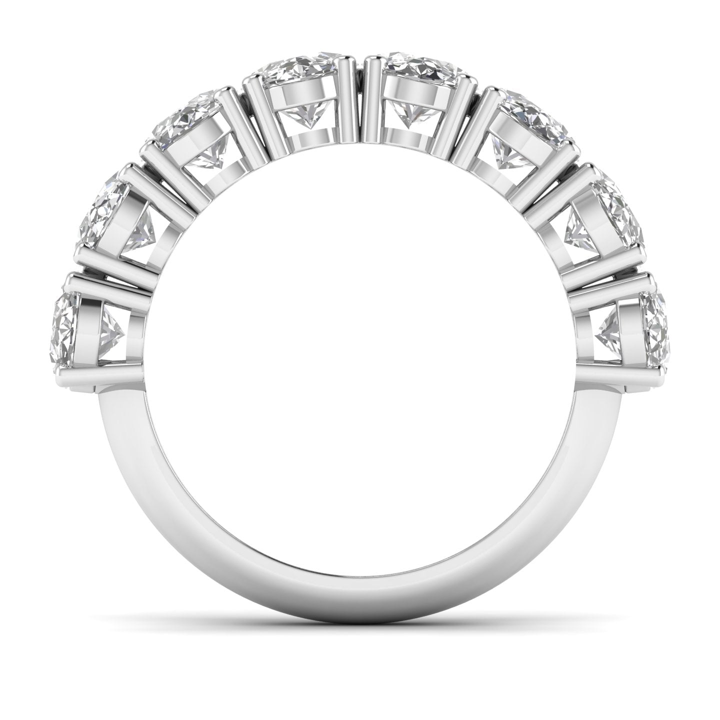 Oval Diamond Channel Setting Half Eternal Ring