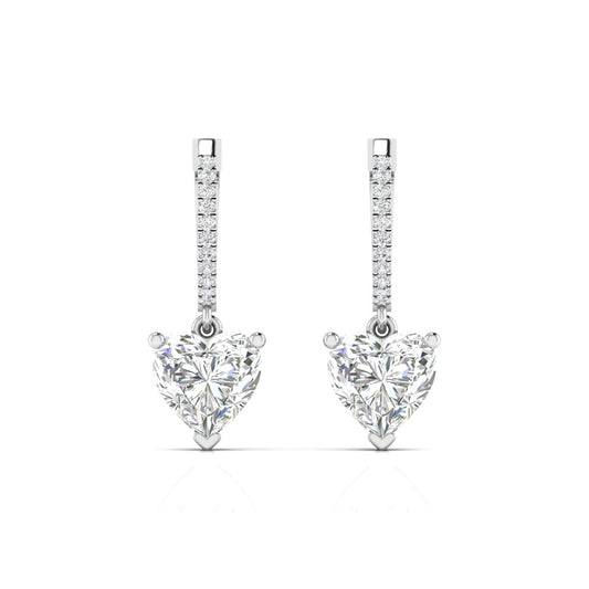 3 Carats Each Heart Diamonds Dangle & Delight Drops Earrings