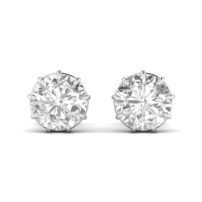 3 Carat Solitaire Round Diamond 9 Prongs Setting Studs Earring