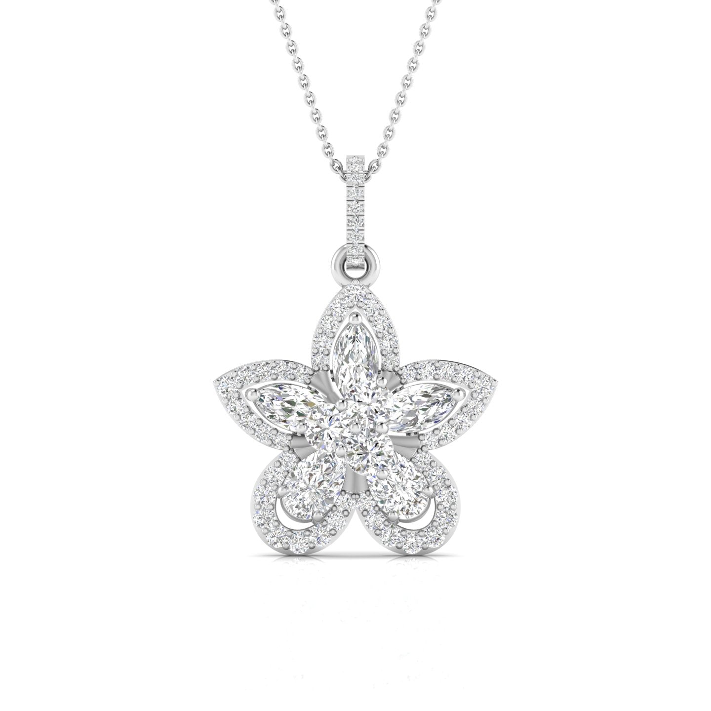 Fancy & Round Cut Diamonds Blossom of Brilliance Pendant