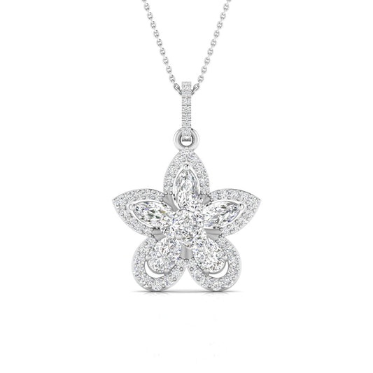 Fancy & Round Cut Diamonds Blossom of Brilliance Pendant