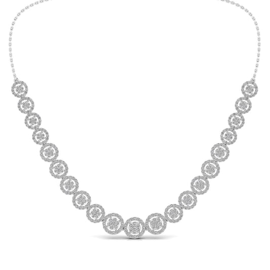 Gorgeous Concentric Studded Diamond Necklace