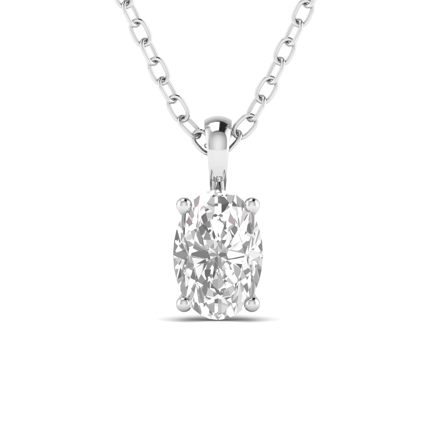 3 Carat Oval Solitaire Diamond Pendant