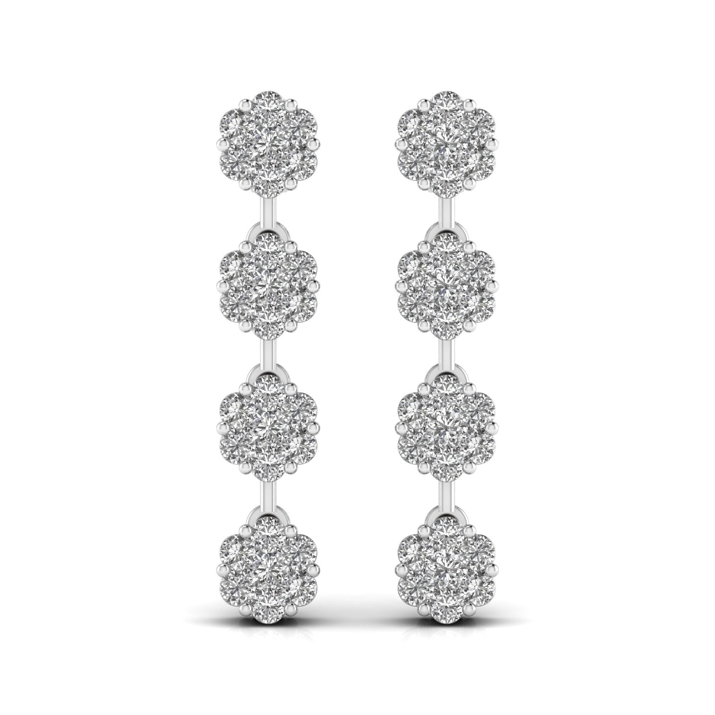 Circular Crystal Cluster Drop Earring