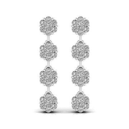 Circular Crystal Cluster Drop Earring