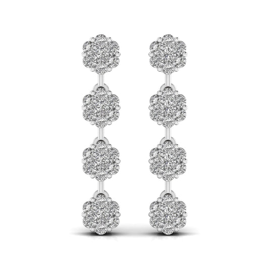 Circular Crystal Cluster Drop Earring