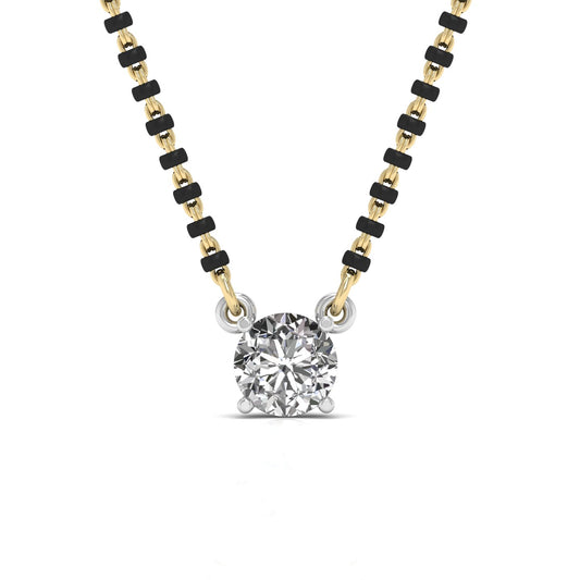 Single Solitaire 1.1 Carat Round Diamond Mangalsutra