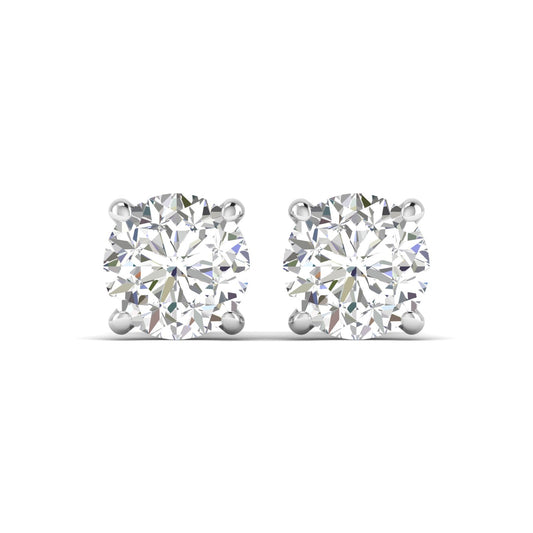 2.5 Carats Each Round Diamonds 4-Prongs Settings Studs Earrings