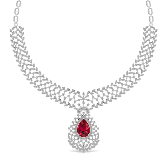 Lab Grown Diamonds & Gem Stone Royal Design Necklace