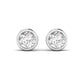 2 Carats Each Round Solitaire Diamond Bezel Setting Studs Earring