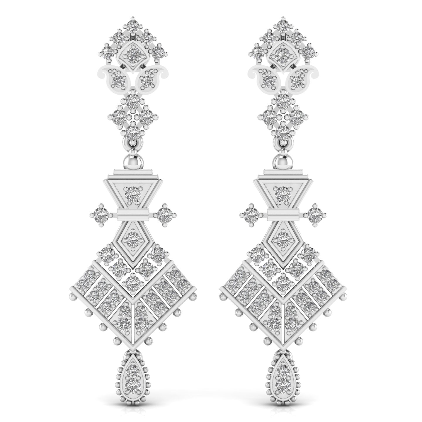 Royal Style Round Cut Diamond Dangler Earring