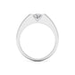 50 Pointers Centre Solitaire Round Diamond Wide Band Ring