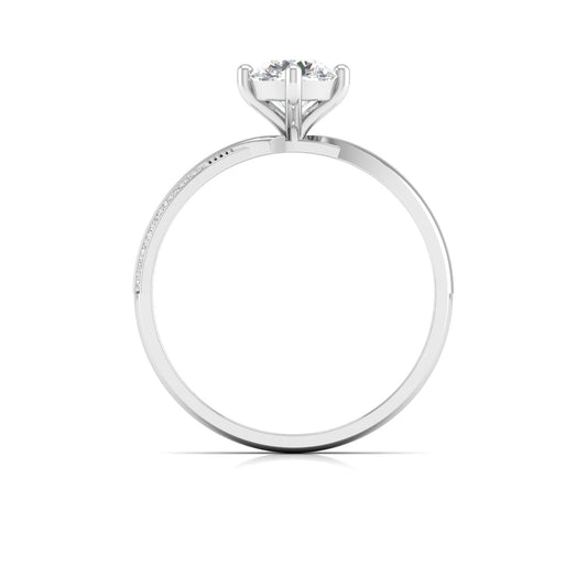 Solitaire Engagement Ring with Round Diamond and Hidden Accents