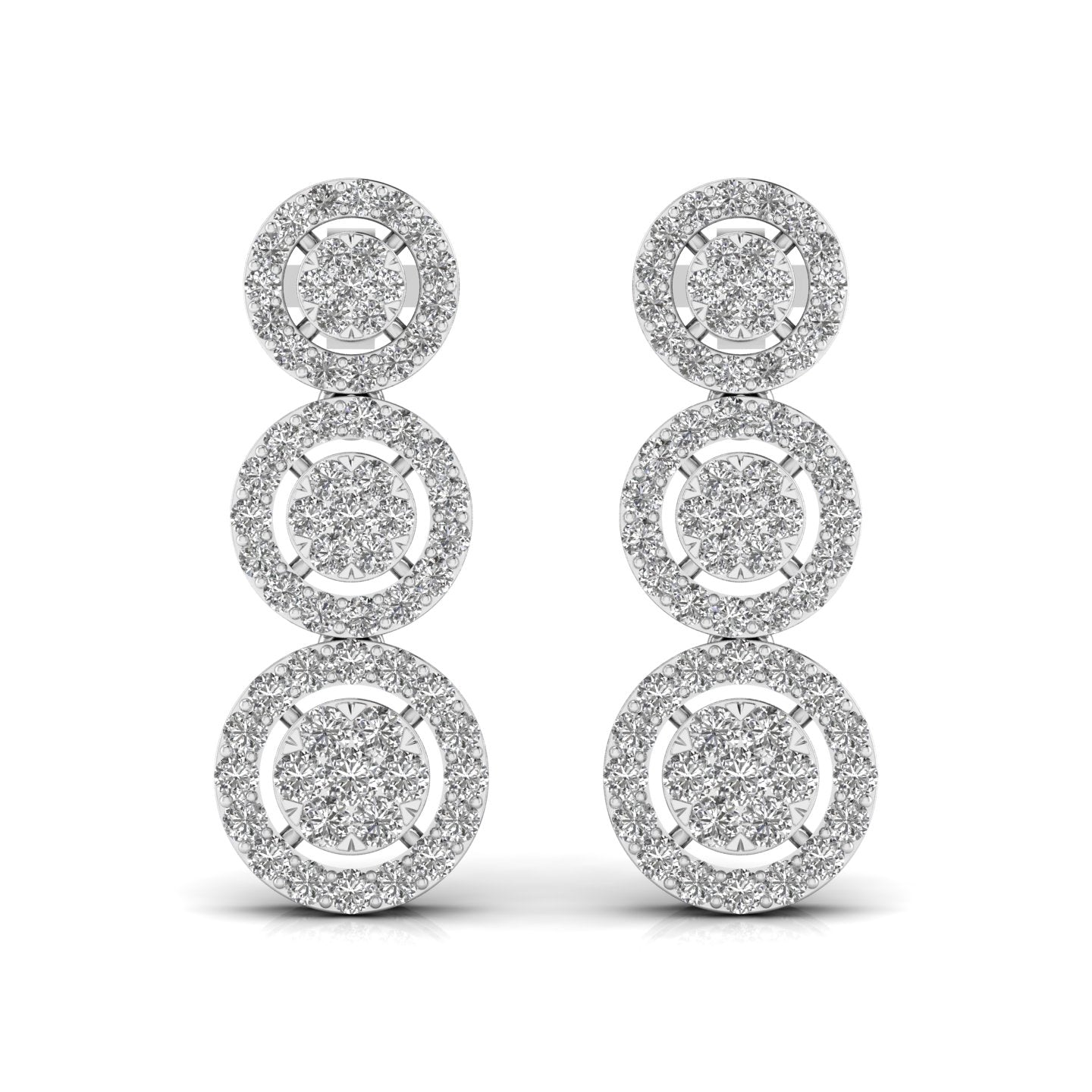 Round Cut Diamonds Drop Earring