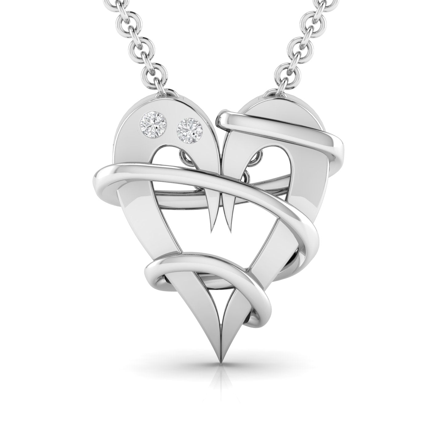 Heart Design Round Cut Diamond Premium Pendant