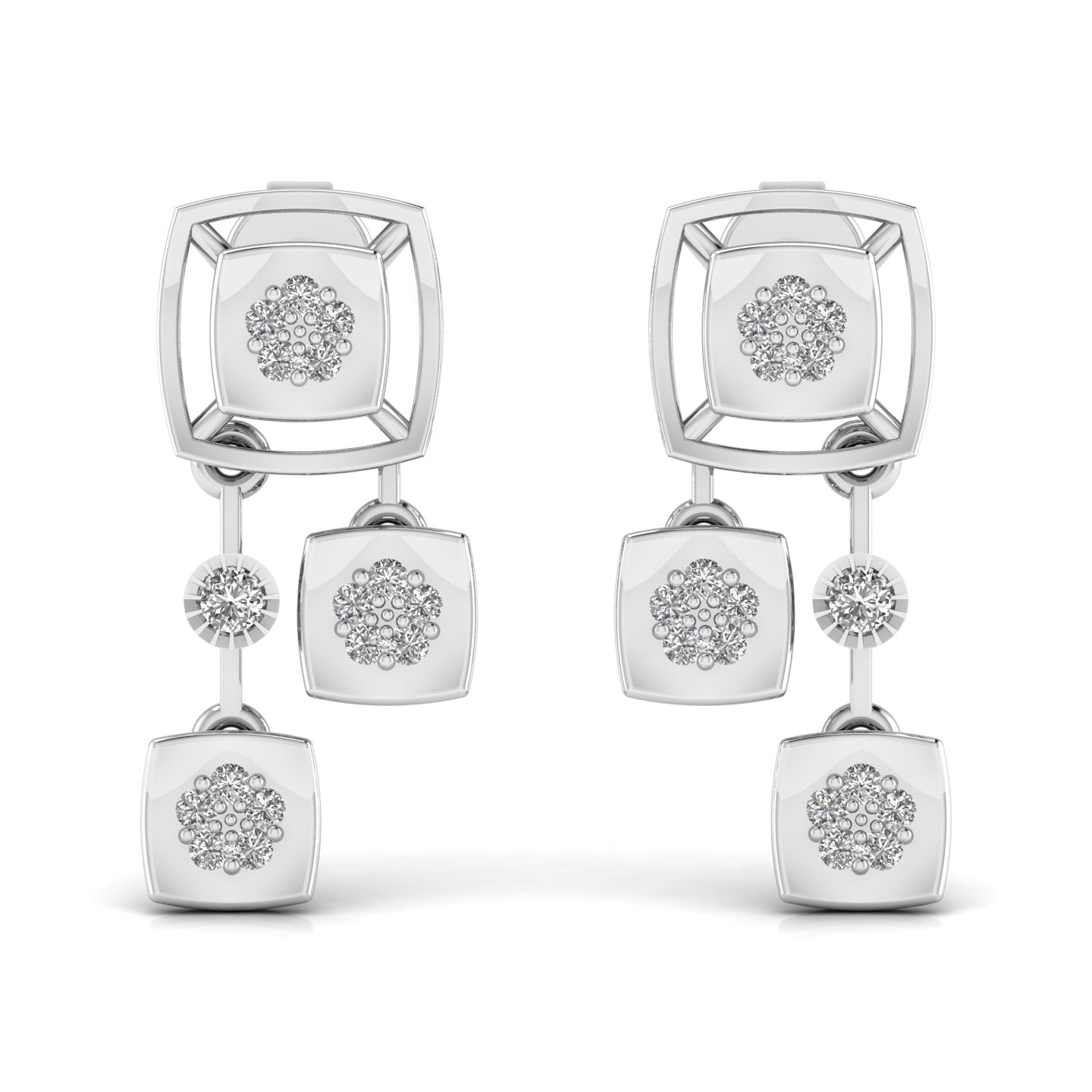 Two Tiered Diamond Earring