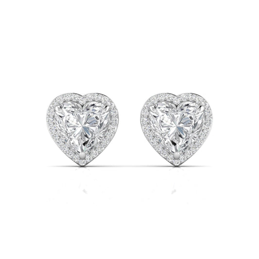 1.50 Carat Each Fancy Heart Shape Earrings For Her