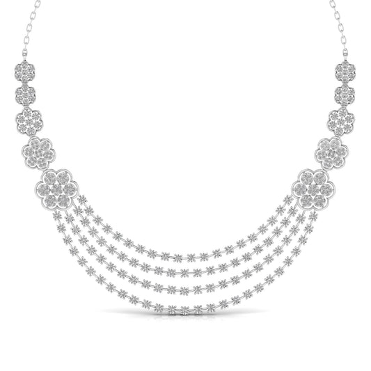 Layered Round Cut Diamonds Party Wear Necklace