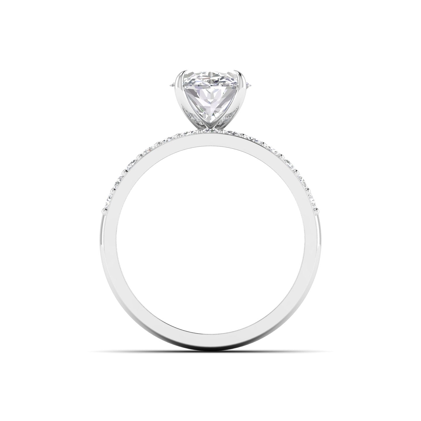 Eye-Catching Oval Diamond Ring Set for Weddings