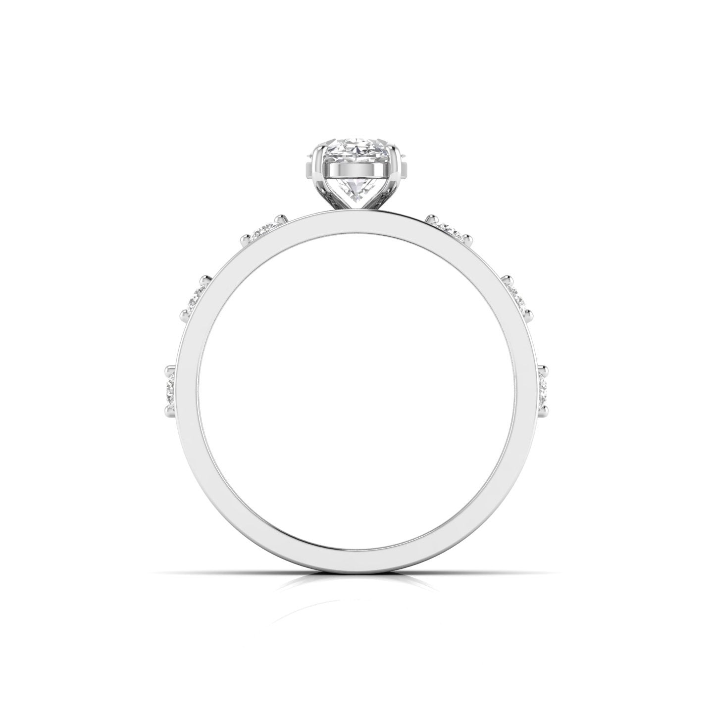 1.01 Carat Centre Solitaire Oval Diamond Celestial Circle Ring