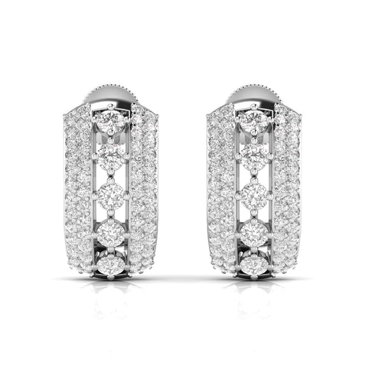 Round Cut Diamonds Sparkling Hoops Earrings