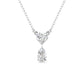 Heart & Pear Shape Solitaire Diamonds Chain Pendant